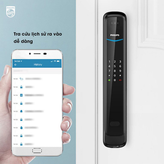 Thiết bị smarthome - Khóa cửa thông minh Philips DDL702 nhận diện khuôn mặt 6