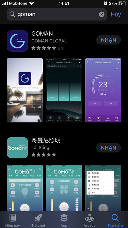 Thiết Bị Smarthome - Hướng dẫn cài đặt goman app trên iOS 1