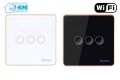 Thiết Bị Smarthome - Công tắc cảm ứng Wifi mặt vuông ba nút Goman