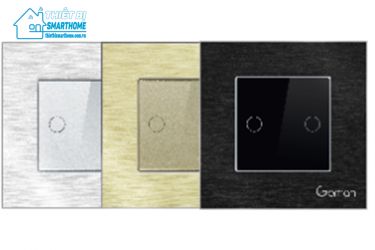 Thiết bị smarthome - Công tắc đèn cảm ứng mặt nhôm hai nút Goman