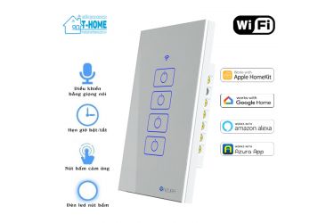 Thiết bị smarthome - Công tắc thông minh wifi Azura 4 nút