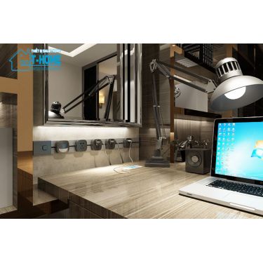 Thiết bị smarthome -Bộ ổ cắm ray thanh trượt thông minh Azura 80cm 4