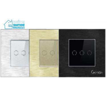 Thiết bị smarthome - Công tắc đèn cảm ứng mặt nhôm ba nút Goman