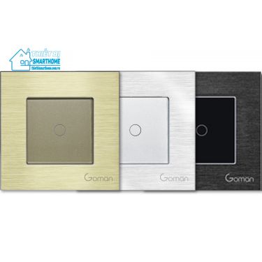Thiết bị smarthome - Công tắc đèn cảm ứng mặt nhôm một nút Goman