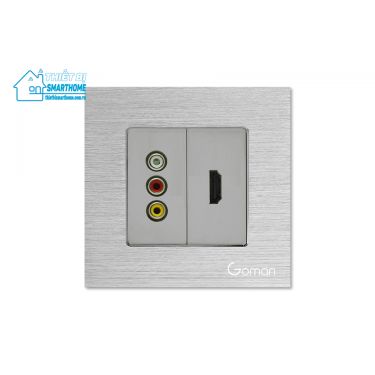 Thiết bị smarthome - Ổ cắm Jack cổng TV, AV, HDMI, Net, Loa, đồng trục Goman