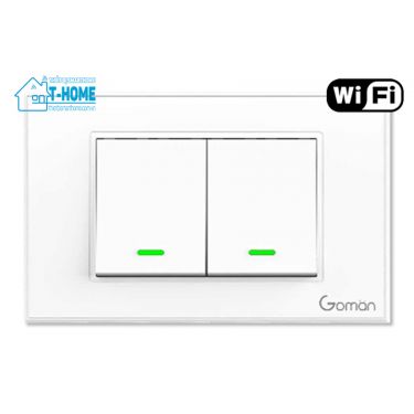 Thiết Bị Smarthome - Công tắc đèn Wifi cổ điển 2 nút Goman - white