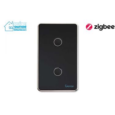 Thiết bị smarthome - Công tắc cảm ứng zigbee 2 nút Goman GM-ZB332 – US Series 2