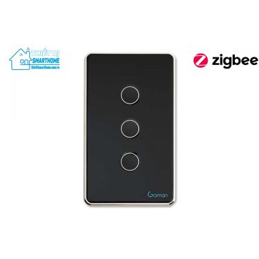 Thiết bị smarthome - Công tắc cảm ứng zigbee 3 nút Goman GM-ZB333 – US Series 2