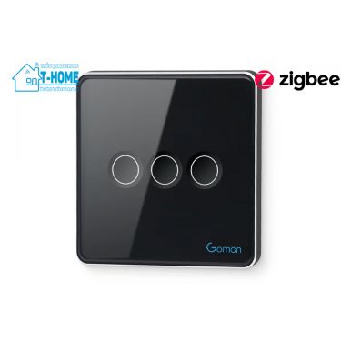 Thiết bị smarthome - Công tắc cảm ứng Zigbee 3 nút Goman mặt vuông