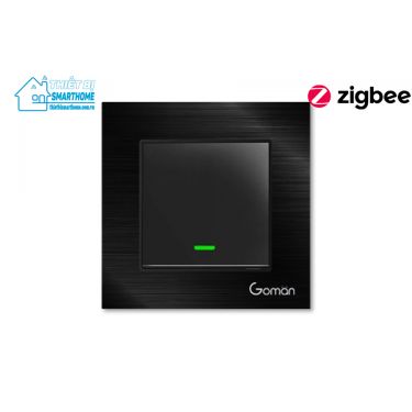 Thiết bị smarthome - Công tắc đèn zigbee mặt nhôm 1 nút Goman