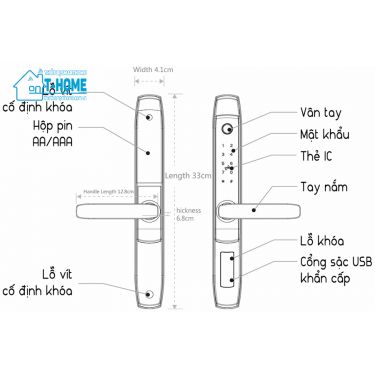 Thiết Bị Smarthome - Khóa cửa thông minh Wifi TLock TSL3376 - 3