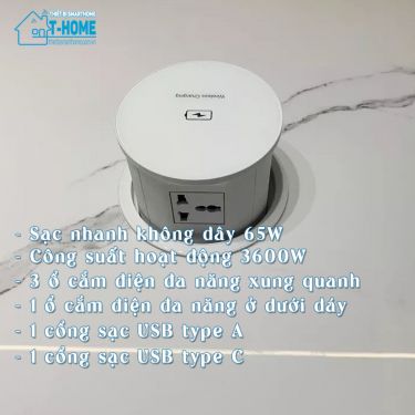 THome - Ổ cắm điện âm bàn đa năng Joye OEUPO21C sạc nhanh 65W