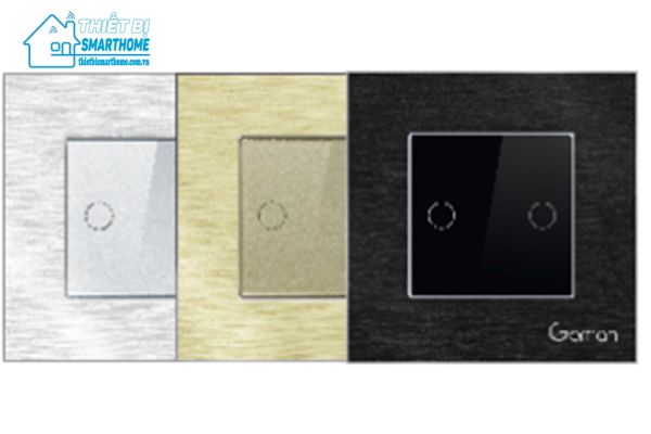 Thiết bị smarthome - Công tắc đèn cảm ứng mặt nhôm hai nút Goman