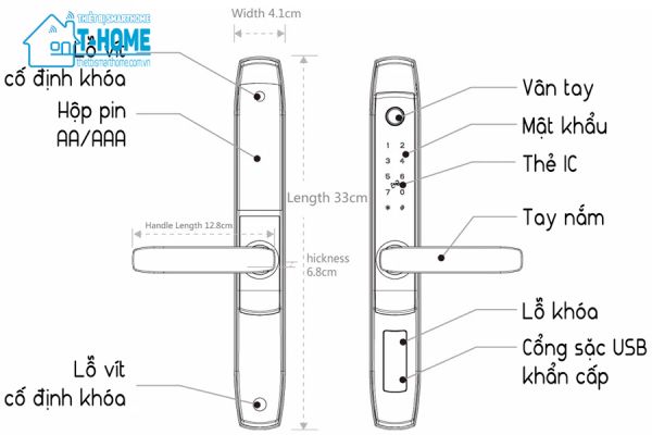 Thiết Bị Smarthome - Khóa cửa thông minh Wifi TLock TSL3376 - 3