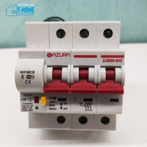 Thiết bị smarthome T-Home - CB thông minh WIFI 3 pha 100A Azura