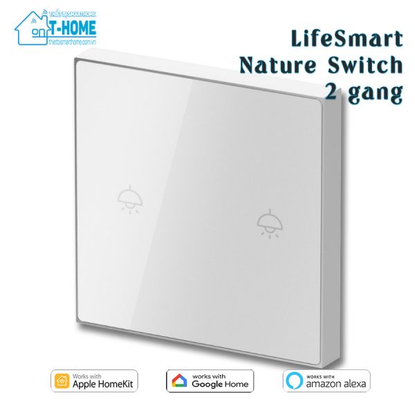 THome - Công tắc thông minh LifeSmart Nature 2 nút LS220 trắng